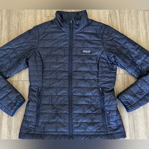 LikeNEW!! Patagonia Nano Puff Jacket Womens Small Navy Blue Puffer Coat SP22